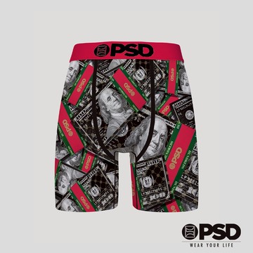 【PSD Underwear 官方旗艦店】MONEY- 平口四角褲-徽章錢錢-紅色