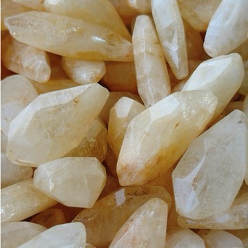 拾悦手作材料/隨機出貨不挑選100克裝/長約22～52mm天然巴西黃水晶蜂蜜奶蓋切面直孔/串珠編繩/DIY半成品/現貨出