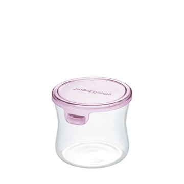 日本iwaki 圓形耐熱玻璃微波罐 240ml 4入組 粉