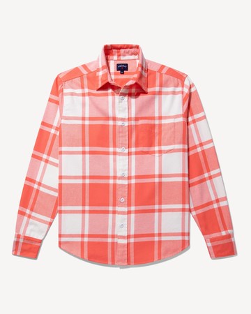 Noah Lightweight Flannel Off-White/Coral / S