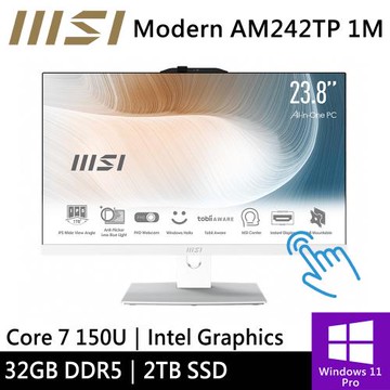 微星 Modern AM242TP 1M-1061TW-SP5 24型 白(Intel Core 7/32G/2TB/W11P/十點觸控)特仕機