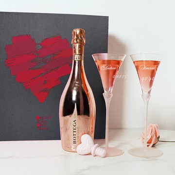 結婚 紀念日 閨蜜禮物| 【客製】粉bottega 心型對杯套裝 客製化