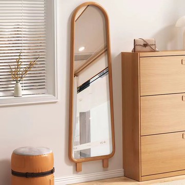 附發票 實木簡約落地鏡顯瘦臥室客廳貼墻掛壁女生網紅ins全身鏡試衣鏡353S 快速出貨