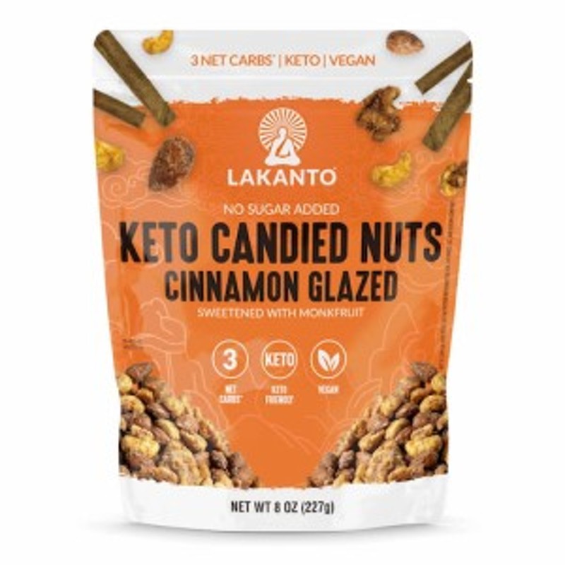 ナッツ　Keto　Sugar　砂糖不使用　Candi　LINEショッピング　シナモングレーズ　甘味料に羅漢果を使用　ケト　227g（8oz）　Lakanto　Free　ラカント　キャンディード