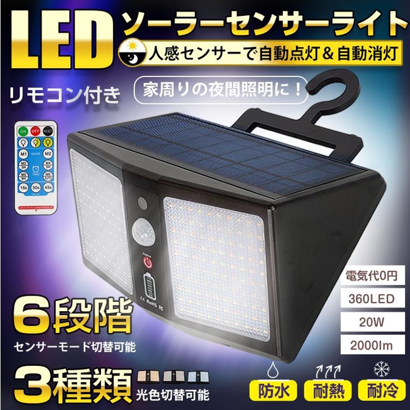 LED ソーラーライト センサーライト 人感センサーライト 屋外 防水 防犯 駐車場 玄関 カーポート 庭 明るい 太陽光 自動点灯 ガレージ  ポーチライト sl087 | LINEショッピング