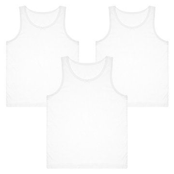 BASE ALPHA ESSENTIALS 女童100%純棉日常背心 3件組  65  白色