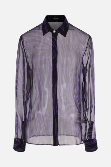 VERSACE Zebra printed chiffon shirt Woman