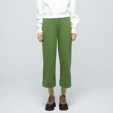 簡約直筒寬褲(女)-仙人掌綠