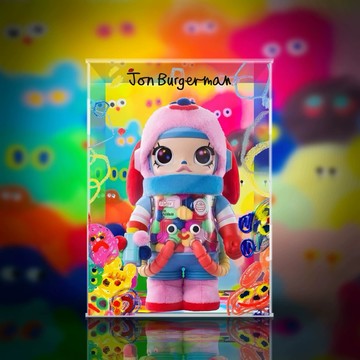 泡泡瑪特 MEGA SPACE MOLLY JON BUGERMAN 400% 喬恩博格曼 潮玩 公仔展示盒