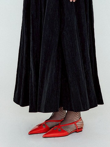 Winsely Point Toe Cross-Strap Flat Sandals_Red
