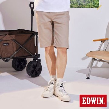 EDWIN 男裝 EDGE 合身乾爽丹寧短褲-灰卡其