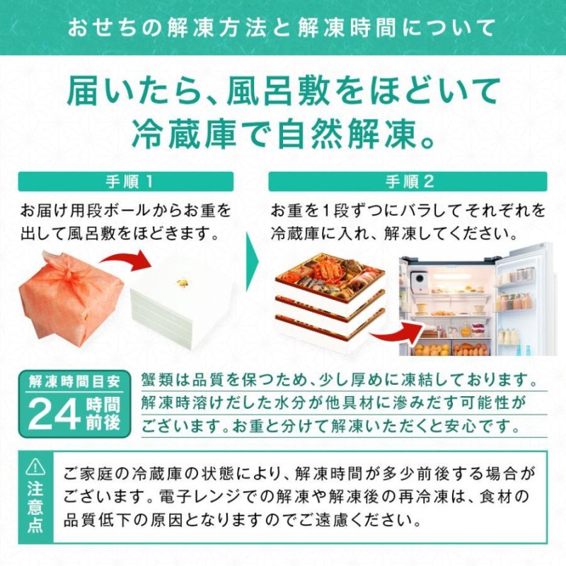 おせち 2024 海鮮 北海道 高級海鮮おせち 特大一段重 特大10.5寸 全32品目 3人前「なみきそう」冷凍 | LINEブランドカタログ