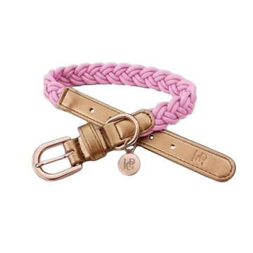 【美好毛日】澳洲Happy Go Puppy 編織項圈-牡丹粉