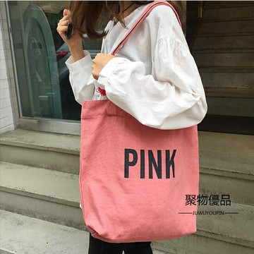 手提包 側背包包百搭復古帆布包帆布袋女簡約大容量手提