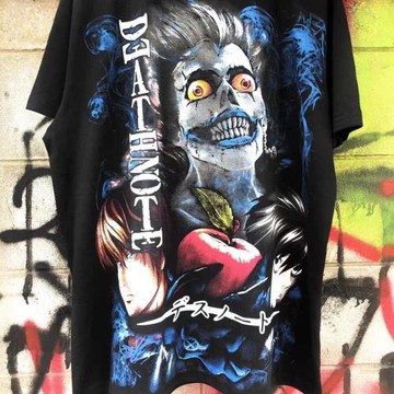 美式重磅死亡筆記嘻哈搖滾高街rapper穿搭短袖Tins超火黑暗風T恤