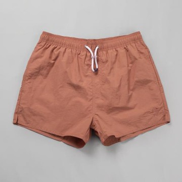磚紅色短褲男薄款百搭休閑褲 速干跑步運動三分褲 海邊度假沙灘褲