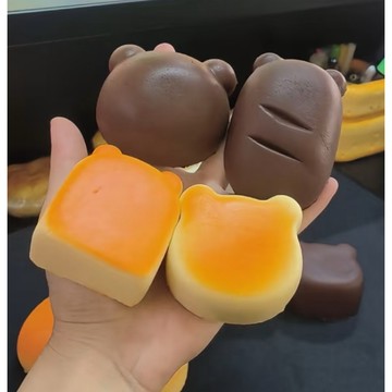 巧克力熊熊麵包🍫推泥感 一按一個坑 squishy 嘻嘻慢回彈