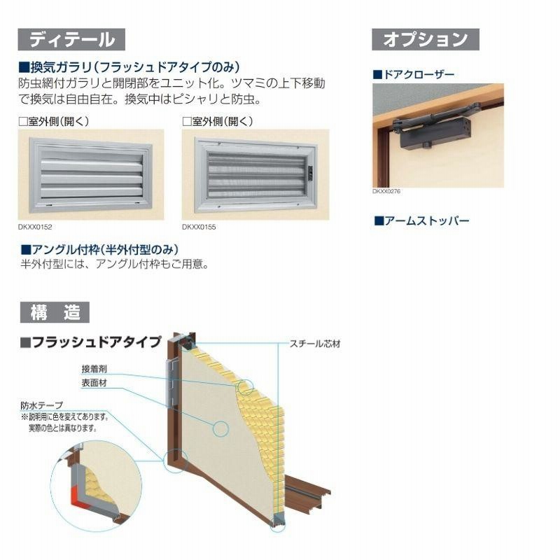 玄関ドア 勝手口 2HD 65018 W650×H1840ｍｍ フラッシュドアタイプ