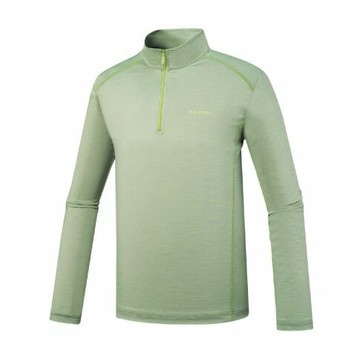 【【蘋果戶外】】山林 51P05 66 淡綠 男 膠原蛋白透氣長袖排汗衣 吸濕快乾拉鍊式立領 春夏 Mountneer