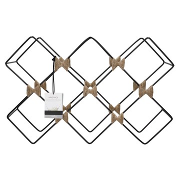 Bar Craft 8格鐵製酒架  最多可放置10支酒瓶  黑色  1個