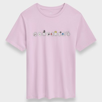 CONVERSE HELLO KITTY STICKER TEE NEW FOUND BLOOM 男短袖 粉-TWCVM5T517-CV3