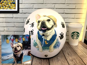 手繪瘋 手繪 狗狗 貓貓 安全帽 彩繪 紀念 禮物 生日 情人節