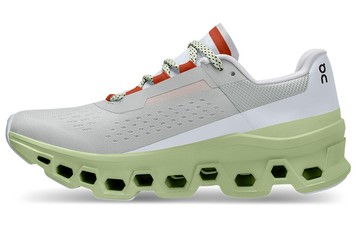 ON RUNNING CLOUDMONSTER GLACIER GREY MEADOW GREEN WOMENS