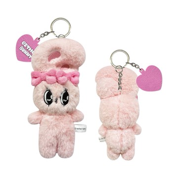 玩偶吊飾 艾絲樂小兔娃娃吊飾-粉 約14.5*9.5*5.5cm (JN1478)