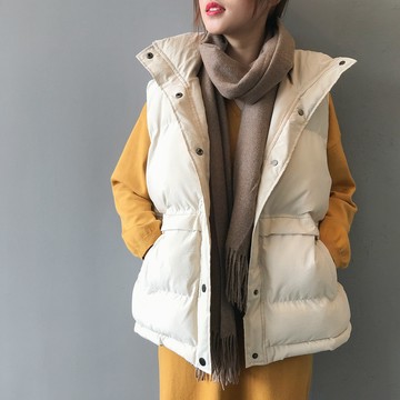 羽絨棉馬甲女  短款加厚寬鬆外穿    學生馬甲百搭韓版棉襖