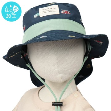 akachan honpo - 漁夫帽-防潑水加工滿版印花-深藍色