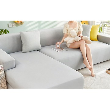 涼感新科技彈力冰絲加大沙發套  M(100~135cm x 65~85cm x 5~20cm)  淺灰色  1件