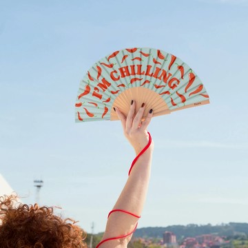 西班牙 FISURA 直紋摺扇 慵懶辣椒