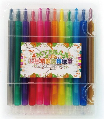 新全 特價129元 12色 精裝長旋轉蠟筆組 3B362049【APP滿額下單10%點數(單一帳號最高5000點)】1/31止