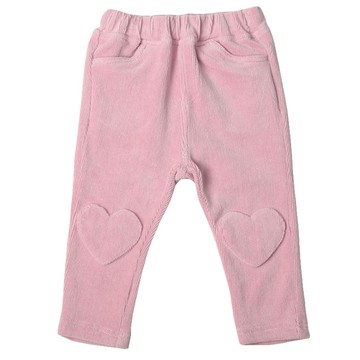 akachan honpo - 10分燈心絨褲-膝蓋圖案-粉紅色