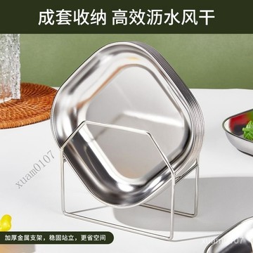 臺灣出貨🚚【清倉】廚房傢用食品級不銹鋼特厚四方盤多用盤餐盤點心盤吐骨盤 2OJU