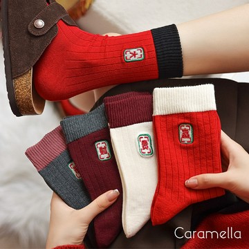 【Caramella】麻將襪 紅包襪 新年襪子 襪子 紅色襪子 發財襪 新年襪 開運襪 好運襪 紅襪 中筒襪 春節襪子
