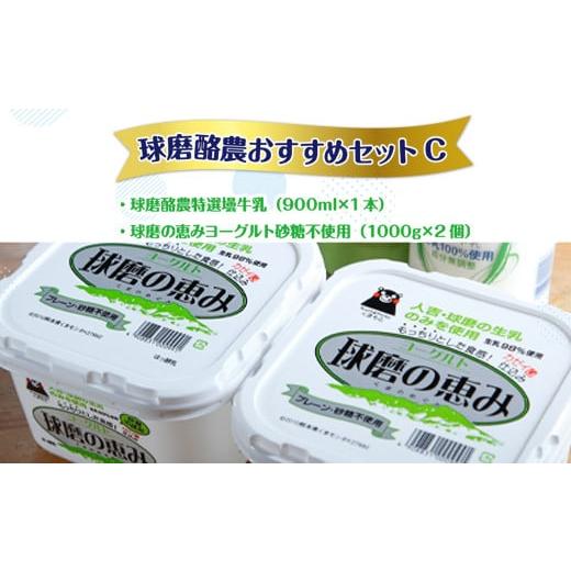 ふるさと納税 熊本県 湯前町 球磨酪農おすすめセットC（瓶牛乳ヨーグルト砂糖不使用×2個）