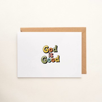 God is Good手寫卡 萬用卡 空白卡 對折卡 生日卡片 禮品卡 福音