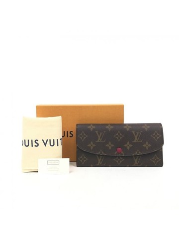 louis vuitton 棕色 Emilie Wallet 老花帆布塗層長夾 錢包