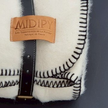 法國手工 Midipy 100%天然無染色 羊駝毛蓋毯 單人 - 白