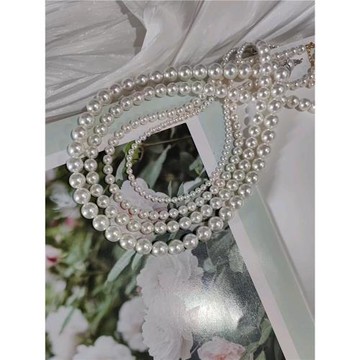 倪妮同款人造仿海水澳白珍珠項鏈法式赫本風輕奢鎖骨鏈施華洛爆款