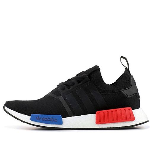 Adidas nmd primeknit black red clearance blue