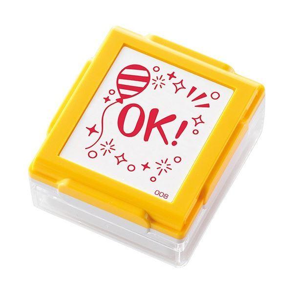 (まとめ) シヤチハタ いいね スタンプくん イエロー OK PEW-A1-R-08 1個 〔×5セット〕