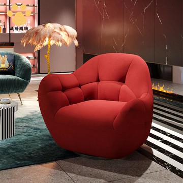 家用客廳意式輕奢客廳簡約單人沙發酒店客廳可旋轉布藝民宿設計師zm7181ws7181