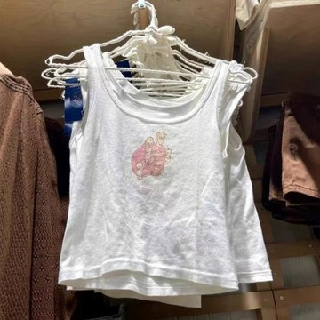 BM風趙露思同款甜甜圈天使印花背心女甜辣風性感吊帶內搭上衣女夏
