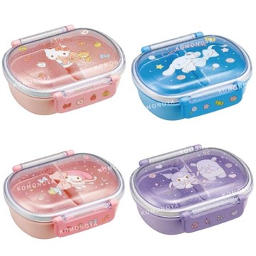 小禮堂 SKATER 三麗鷗 雙扣便當盒 360ml QAF2BAAG (蝴蝶結款) Kitty 美樂蒂 酷洛米 大耳狗