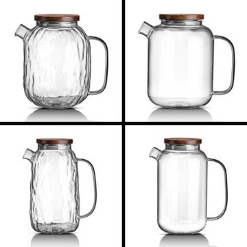 耐高溫玻璃冷水壺家用大容量裝涼白開水壺泡茶壺果汁涼茶壺扎壺