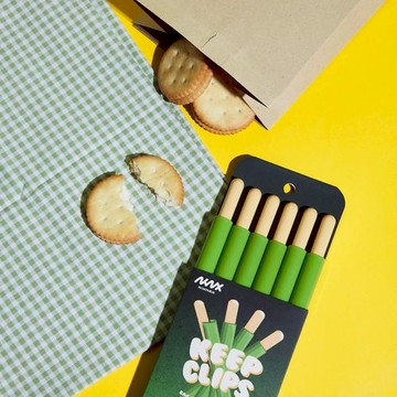 Niknax｜Keep Clips巧克力棒造型多用途密封棒/封口夾 綠色/抹茶味