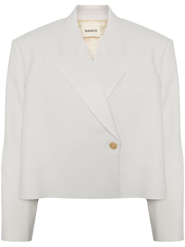 KHAITE - Raymond double-breasted blazer - women - Cupro/Acetate/Viscose - 2 - White