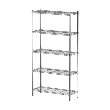 【dayneeds】輕型 90x35x180公分 五層電鍍(鎖管)波浪架